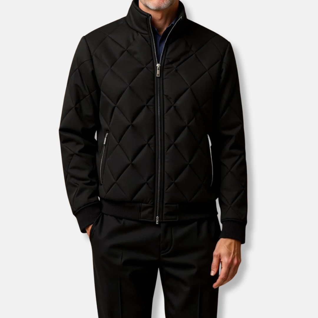 Bryan | Men’s Regular Fit Quilted Jacket with Ribbed Collar & Hem