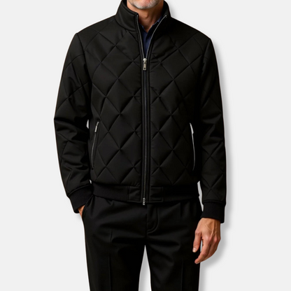 Bryan | Men’s Regular Fit Quilted Jacket with Ribbed Collar & Hem