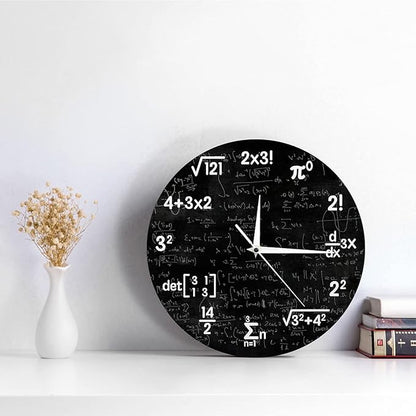 Numérix Wall Clock | Bold Equations in Monochrome Style