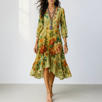 Calliope | Women’s Vintage Boho V-Neck Summer Dress