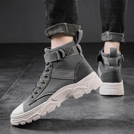 Emman | Men’s High-Top Motorcycle Boots with Rugged Sole