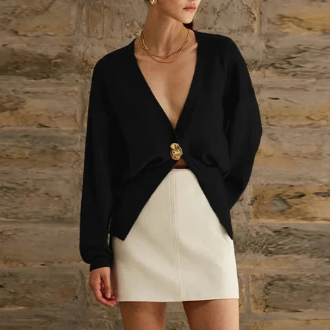 Colette | Women’s Cozy V-Neck Knitted Button Cardigan