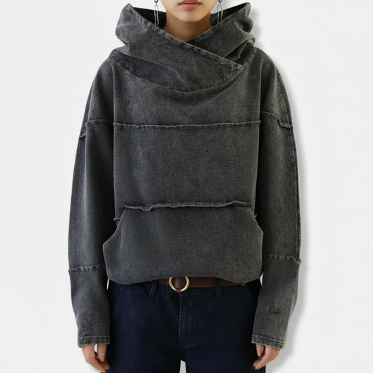 Danica | Women’s Casual Washed-Effect Cowl Neck Hoodie