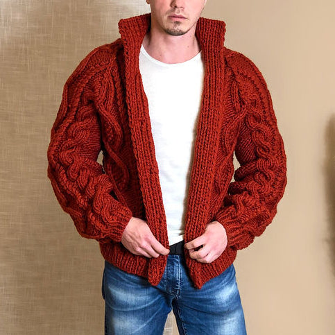 Peter | Men’s Winter Chunky Cable Knit Cardigan