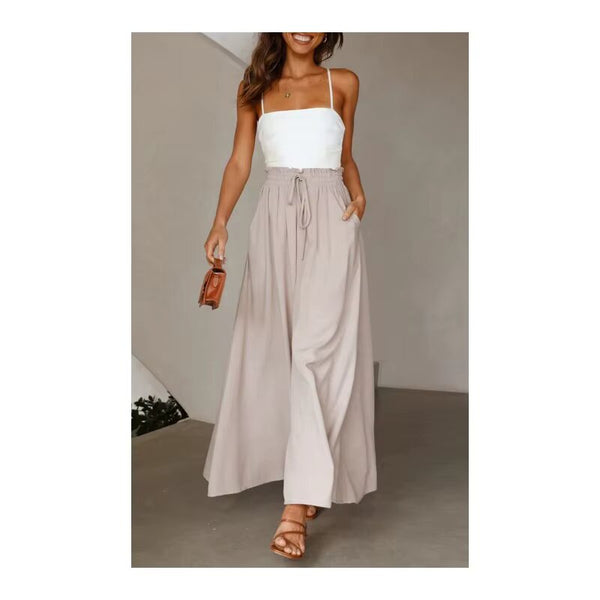 Women's wide-leg trousers with Elasticated Waistband