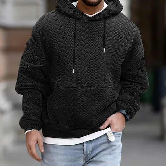 Eric | Men’s Casual Cable Knit Hoodie