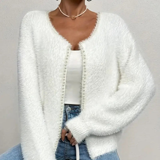 Bianca | Women’s Soft Knit Cardigan with Pearls