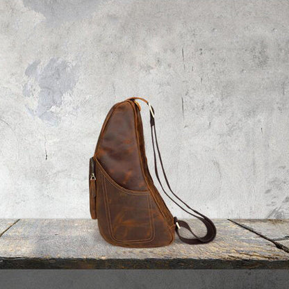 Retro | Men's Leather Sling Bag - Full Grain, Spacious Design, Adjustable Strap-1