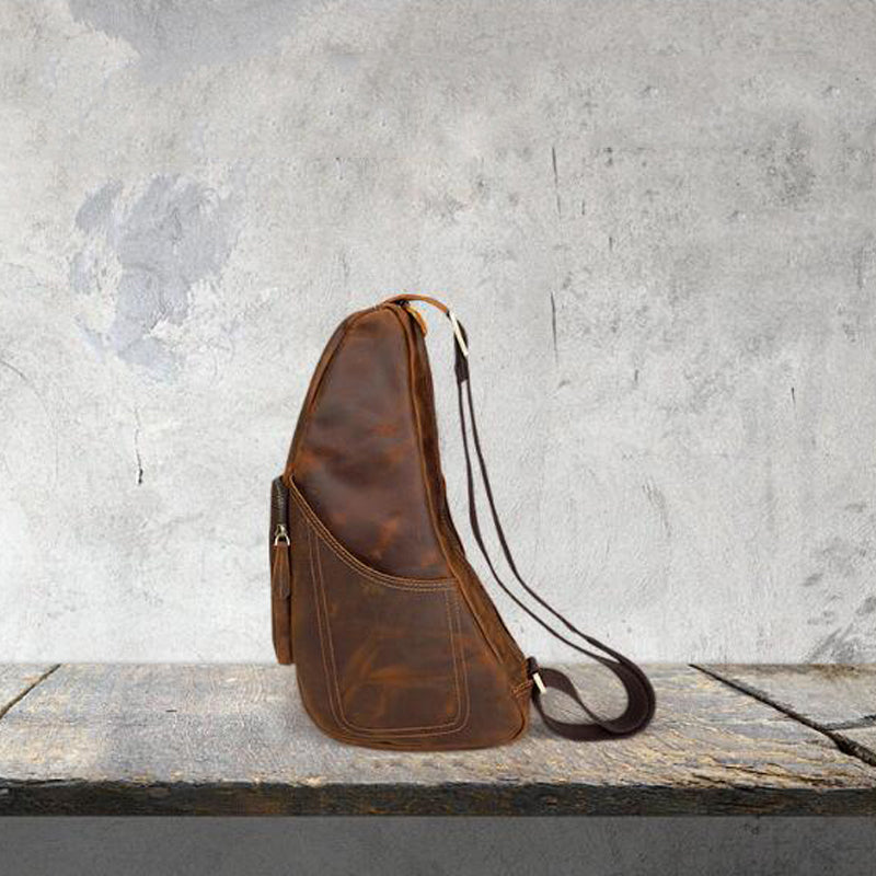 Retro | Men's Leather Sling Bag - Full Grain, Spacious Design, Adjustable Strap-1