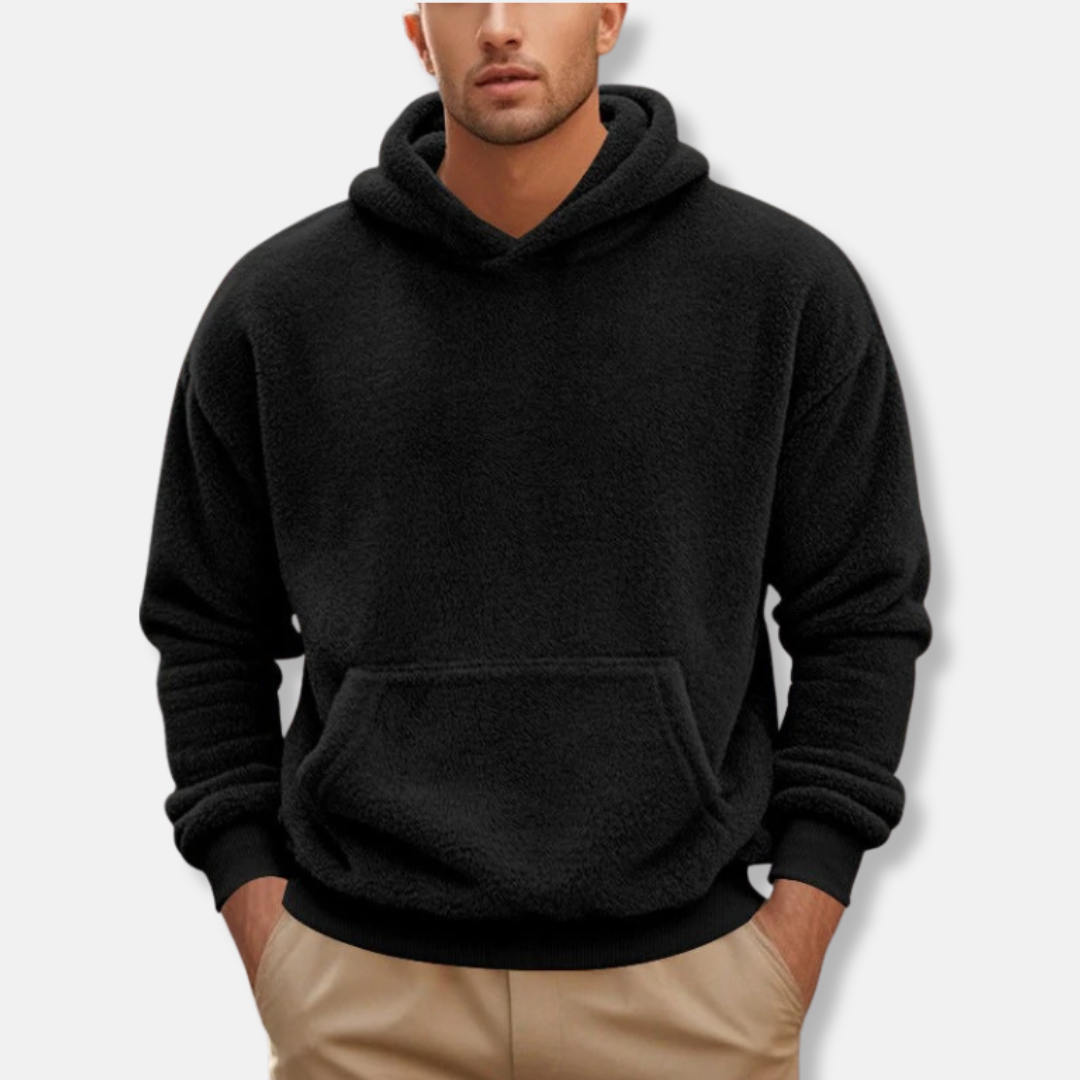 Eli | Men’s Fleece Hoodie with V-Neck and Kangaroo Pocket