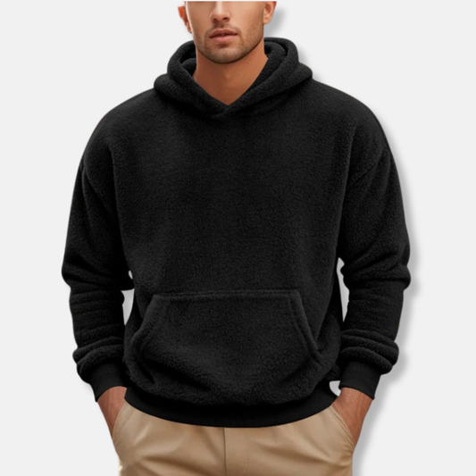 Eli | Men’s Fleece Hoodie with V-Neck and Kangaroo Pocket
