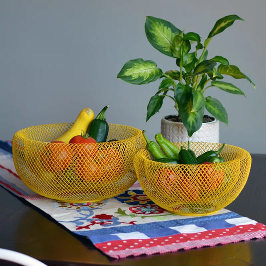 Steel Mesh Fruit Storage Bowl | Fresh Air Ventilation