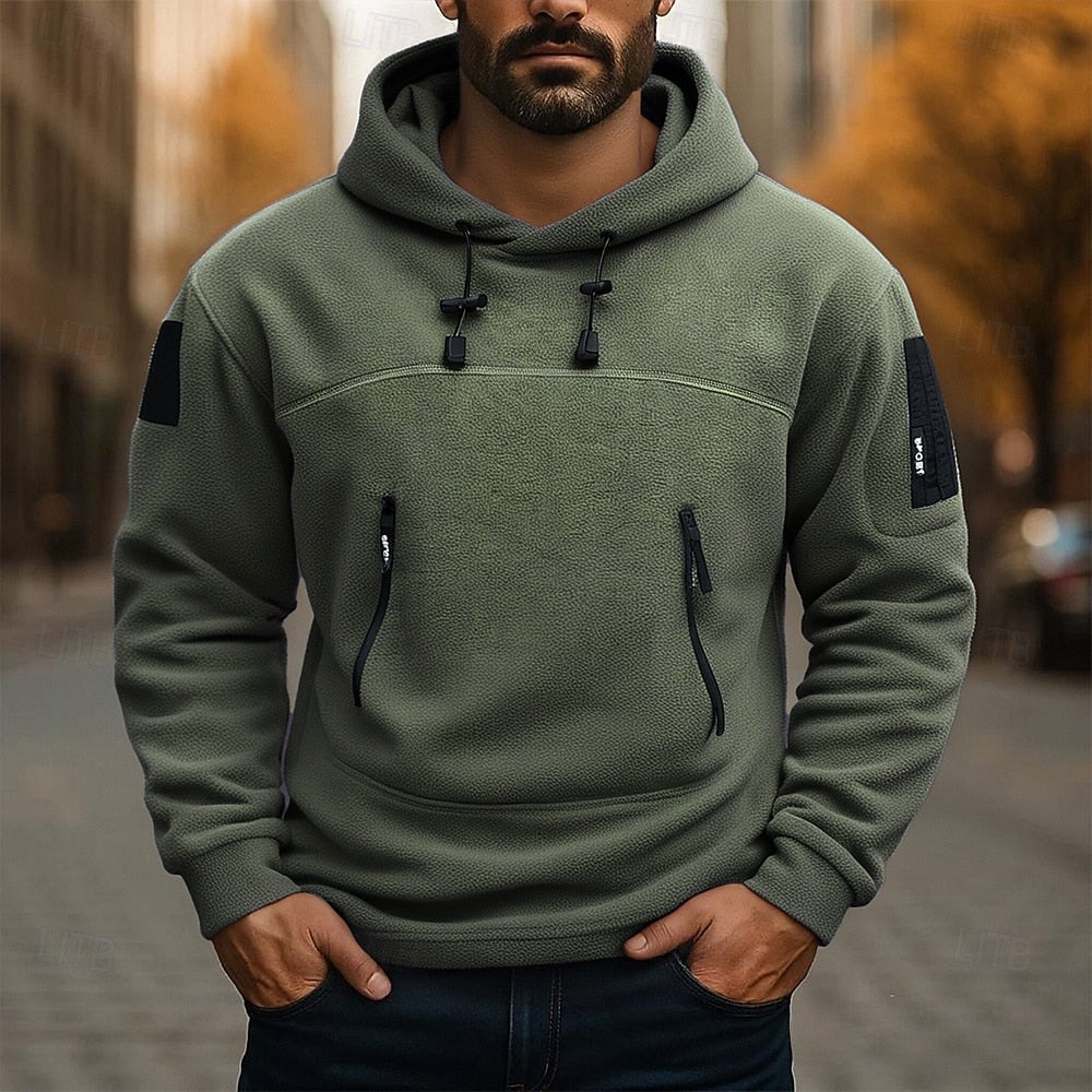 Colton | Men’s Adventure Hoodie with Sleeve Patch and Pockets