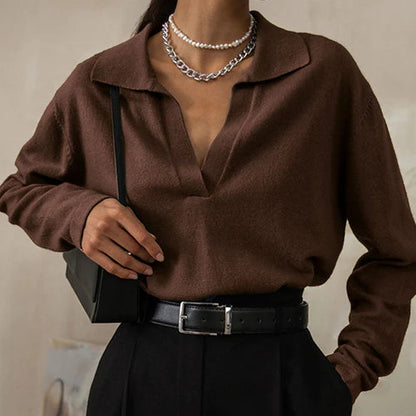 Maelle | Women’s Collared Sweater with Sleek Contemporary Style