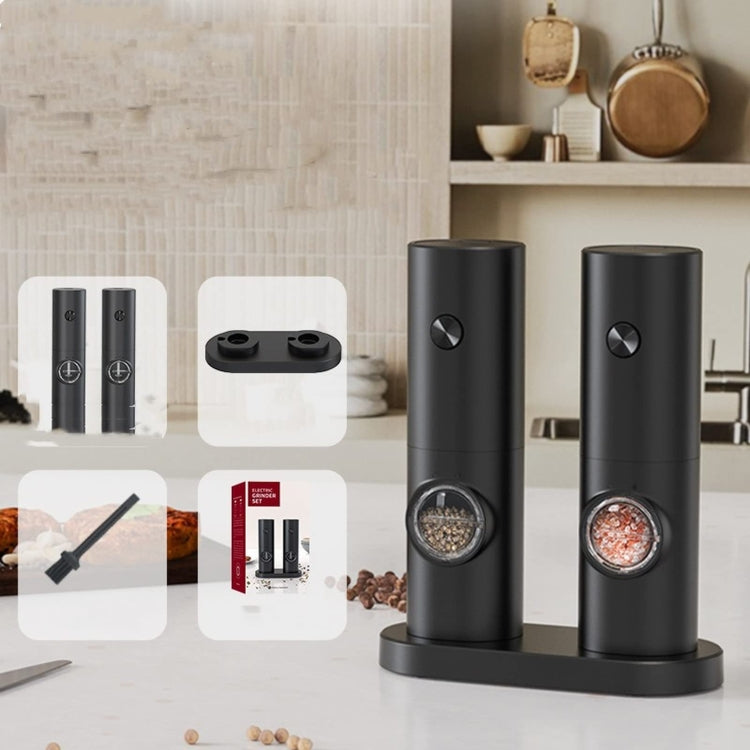 LumoGrind Electric Mill Set | LED-Lit Precision for Salt & Pepper, One-Touch Ease