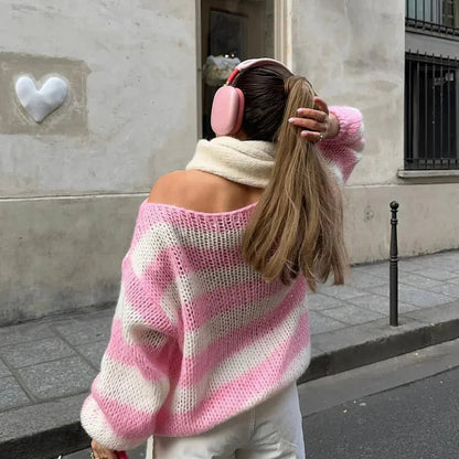 Kyla | Women’s Modern Casual Striped Chunky Sweater