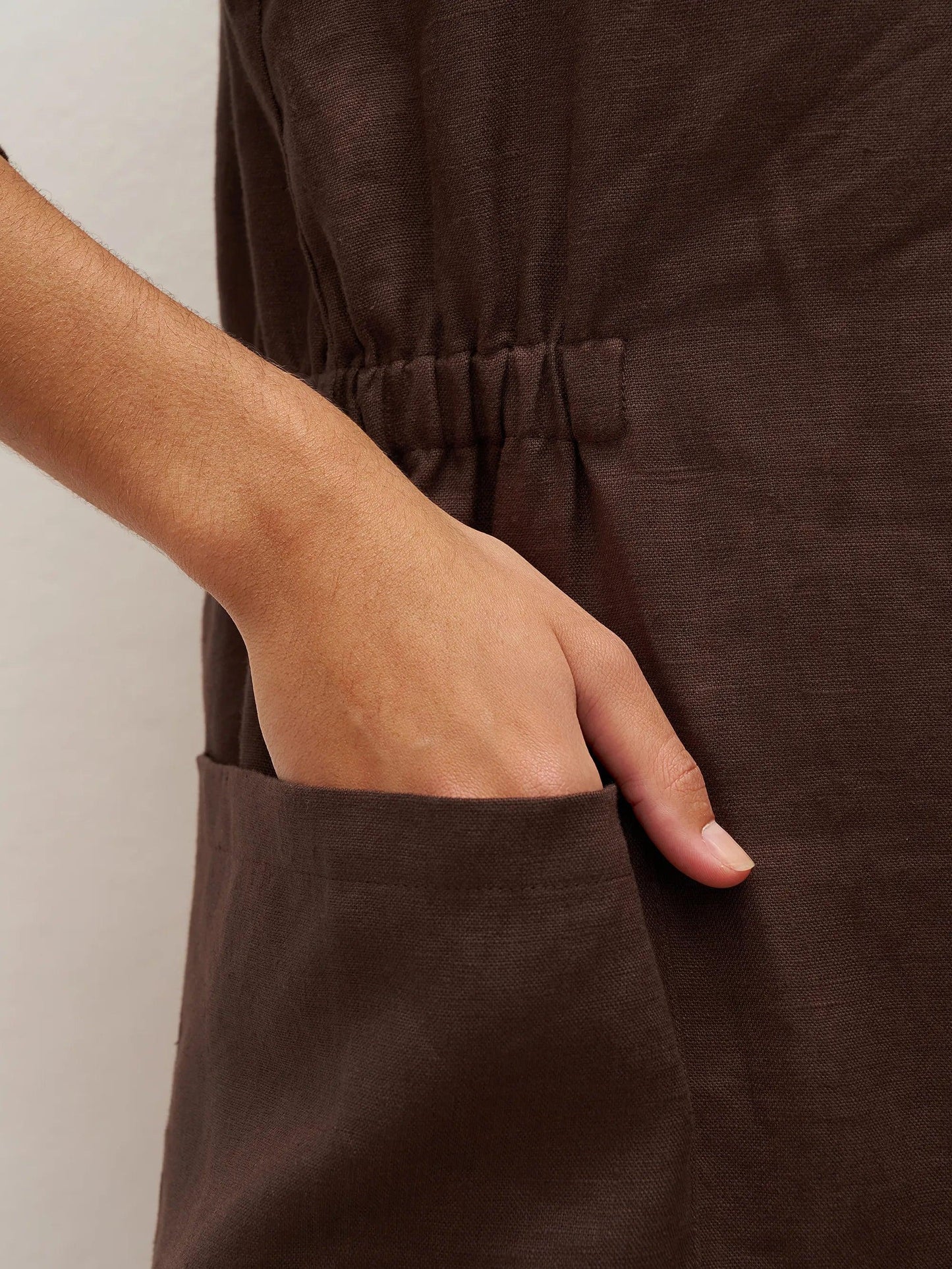 Morgan | Women’s Linen V-Neck Pocket Midi Dress