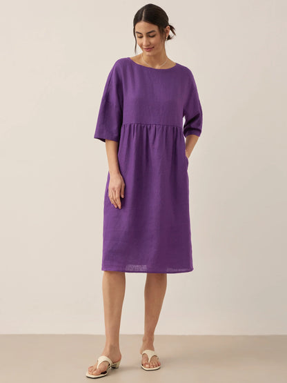 Piper | Women’s Linen A-Line Midi Dress
