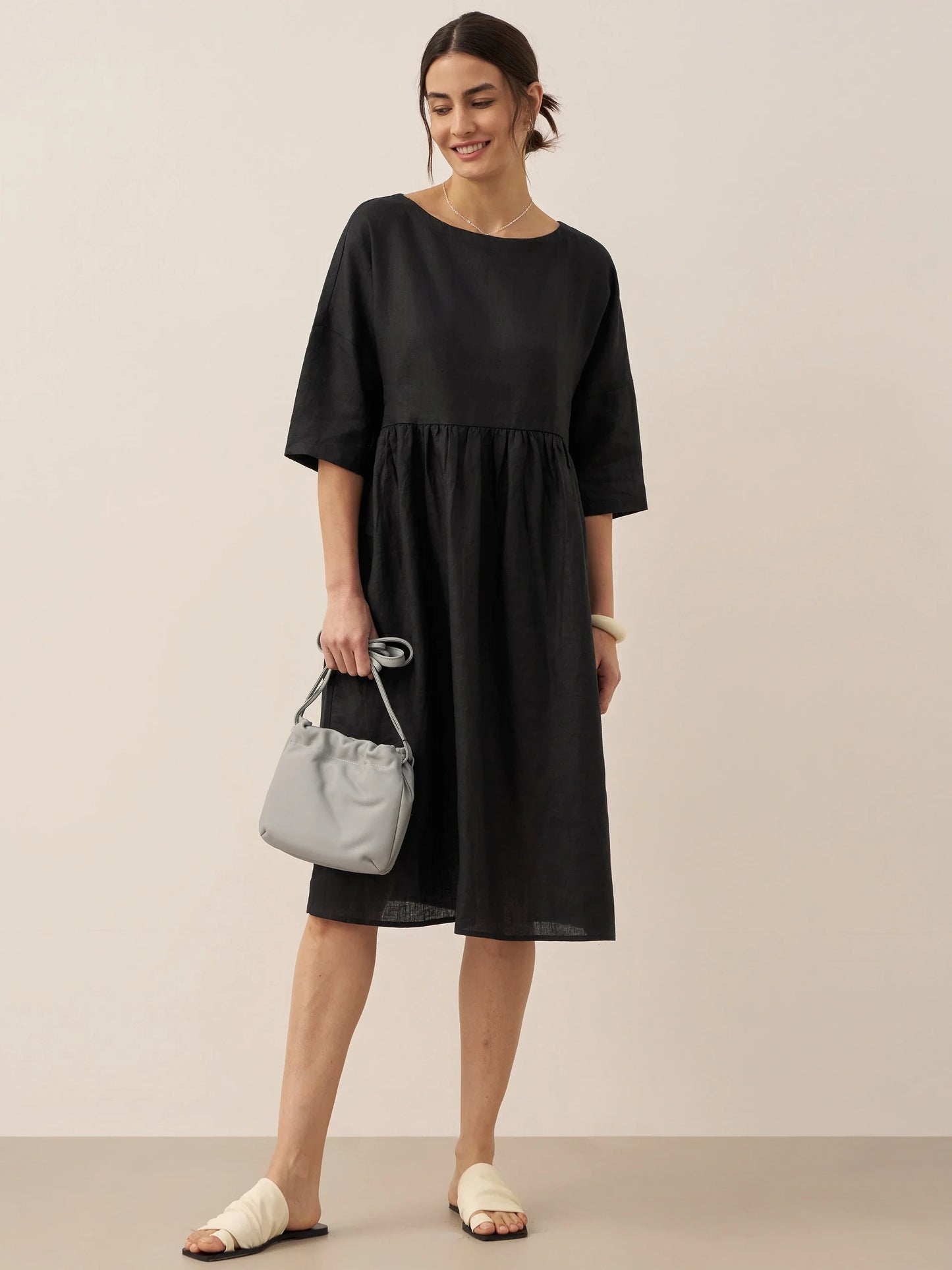 Piper | Women’s Linen A-Line Midi Dress