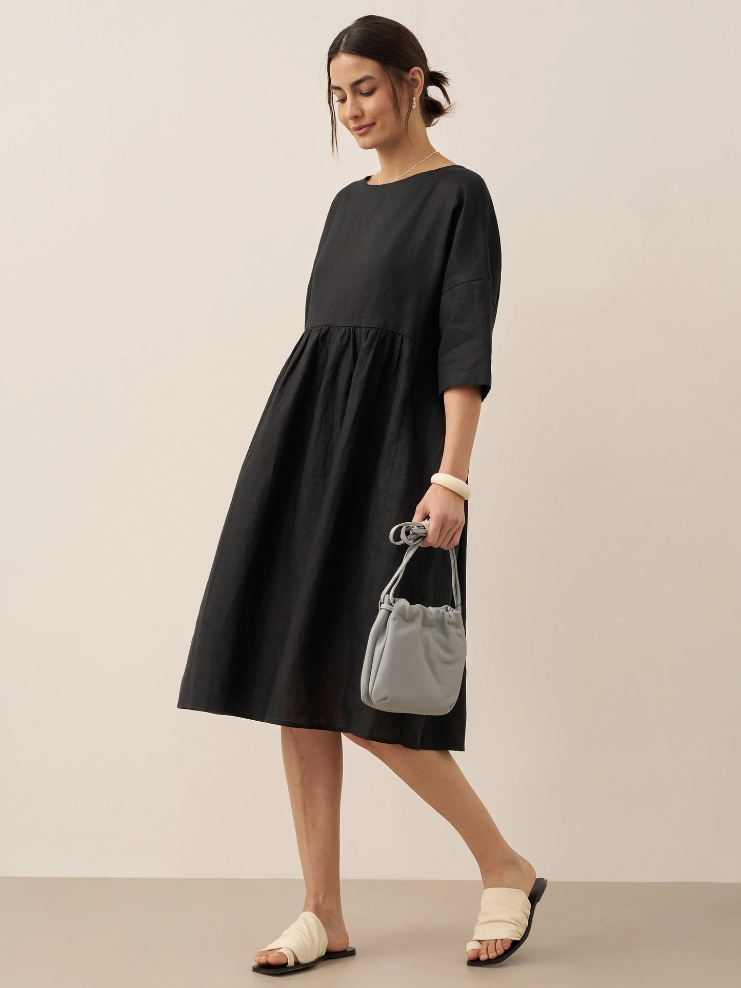 Piper | Women’s Linen A-Line Midi Dress