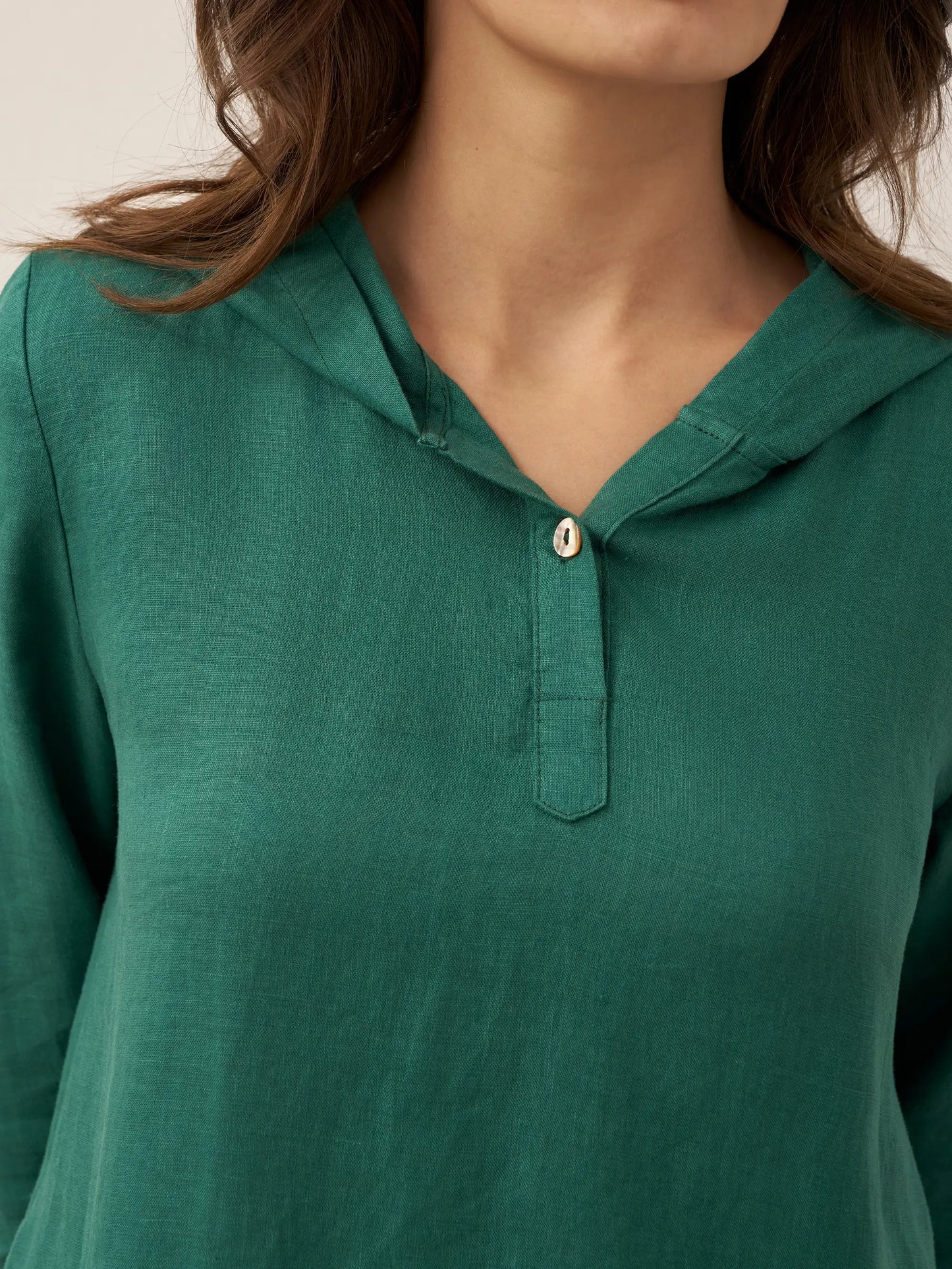 Shiloh | Women’s Linen Hooded Pullover Maxi Dress