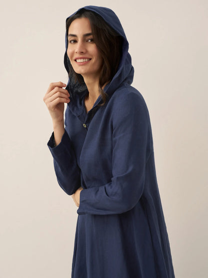 Shiloh | Women’s Linen Hooded Pullover Maxi Dress