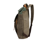 Dakota | Vintage Travel Laptop Backpack with Waxed Canvas and Leather-5