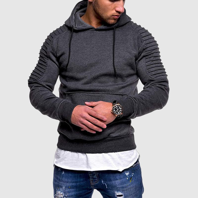 Aaron | Men’s Fitted Hoodie with Ribbed Shoulder Detail