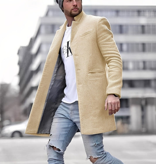 Wesley | Men’s Slim Fit Wool Blend Single-Breasted Coat