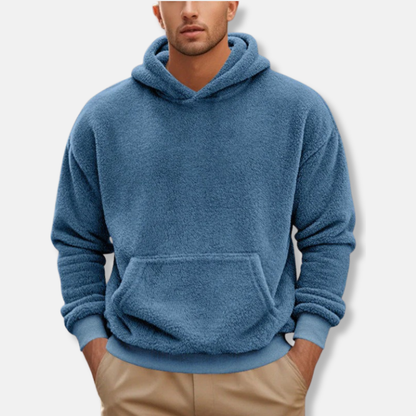 Eli | Men’s Fleece Hoodie with V-Neck and Kangaroo Pocket