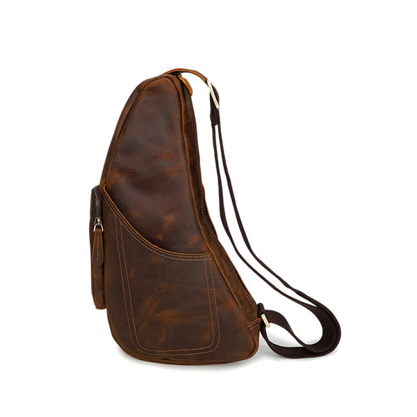 Retro | Men's Leather Sling Bag - Full Grain, Spacious Design, Adjustable Strap-4