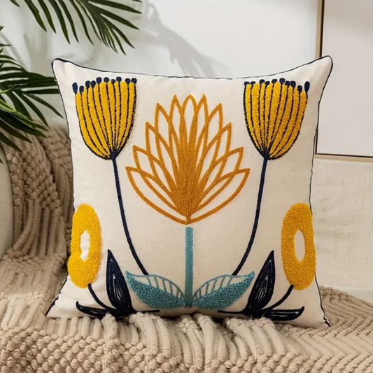 Bloom & Nest | PetalWhisper Floral Pillow 45x45 cm in Cotton-Poly Blend