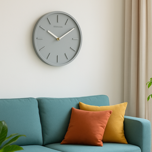 NordStone Pendulum Clock | Minimalist Cement & Metal Harmony