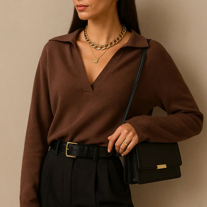 Maelle | Women’s Collared Sweater with Sleek Contemporary Style