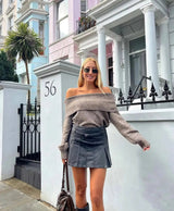 Off-Shoulder Casual Long Sleeve Sweater