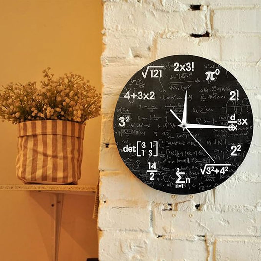 Numérix Wall Clock | Bold Equations in Monochrome Style