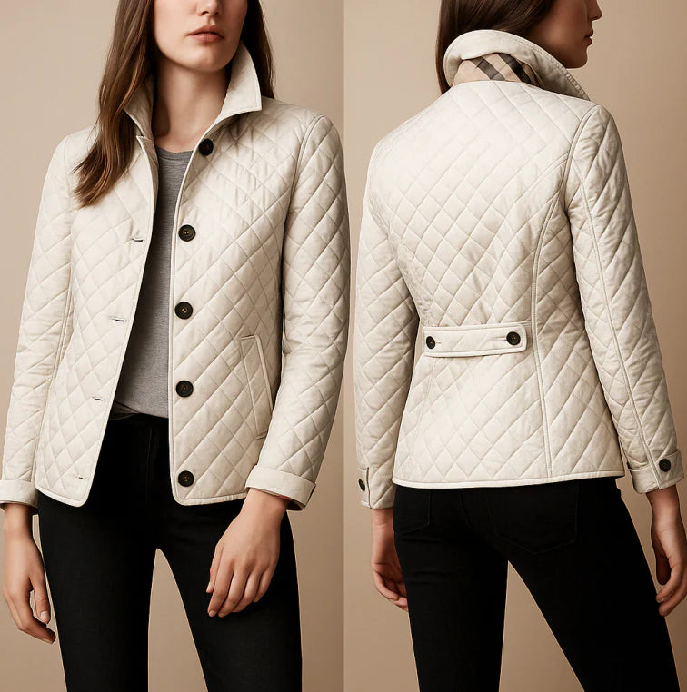 Lila | Women’s Quilted Cotton Jacket with Diamond Stitching