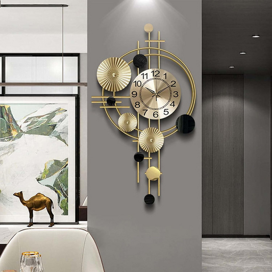 MetroChrono Large Wall Clock | Modern Metal Interior Style