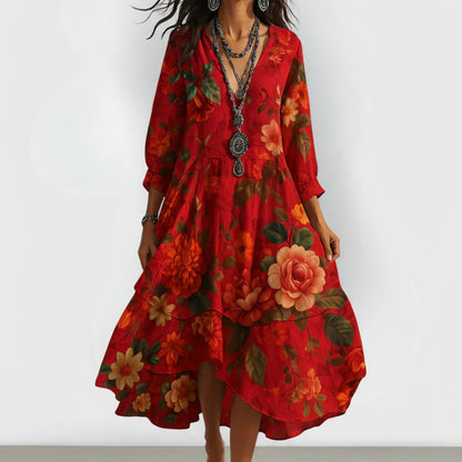 Calliope | Women’s Vintage Boho V-Neck Summer Dress