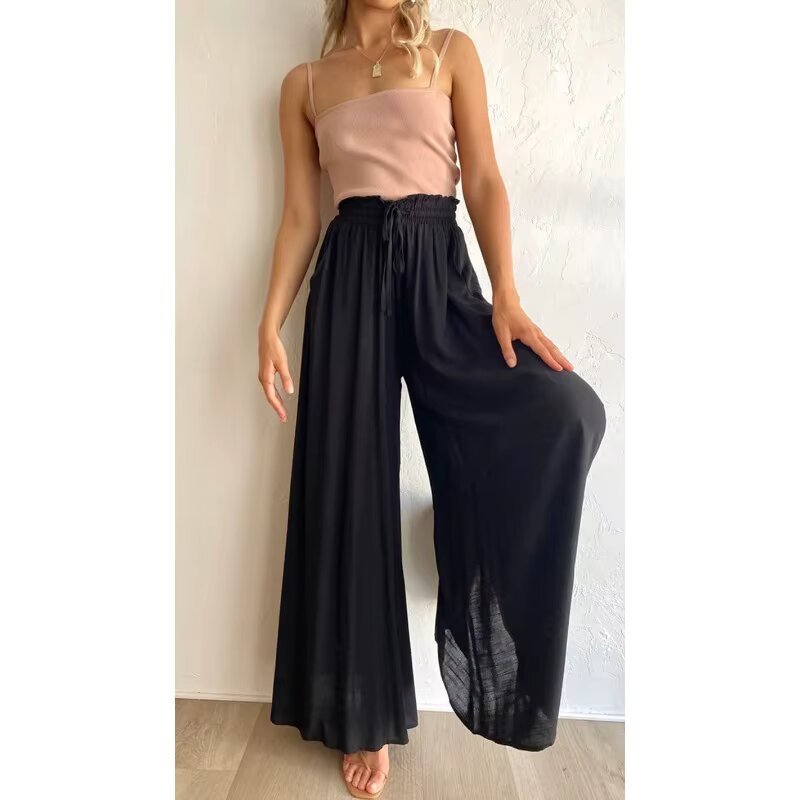 Women's wide-leg trousers with Elasticated Waistband