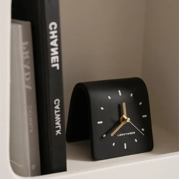 TerraForma Table Clock | Handcrafted Ceramic Charm in Mocha Brown