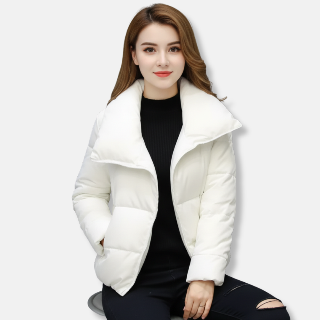 Clara | Women’s Warm Quilted Jacket with Funnel Neck and Zipper