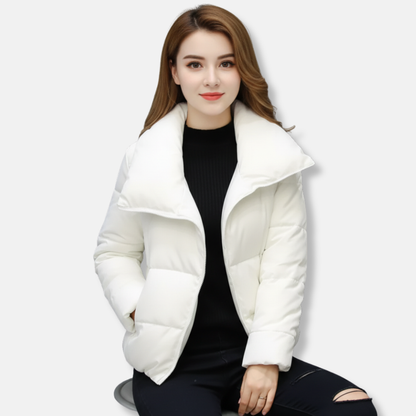 Clara | Women’s Warm Quilted Jacket with Funnel Neck and Zipper
