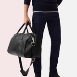 Black | Men's Leather Duffle Bag-3
