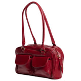 Sleek | Leather Tote Bag with Outer Pockets and Zip Closure-5