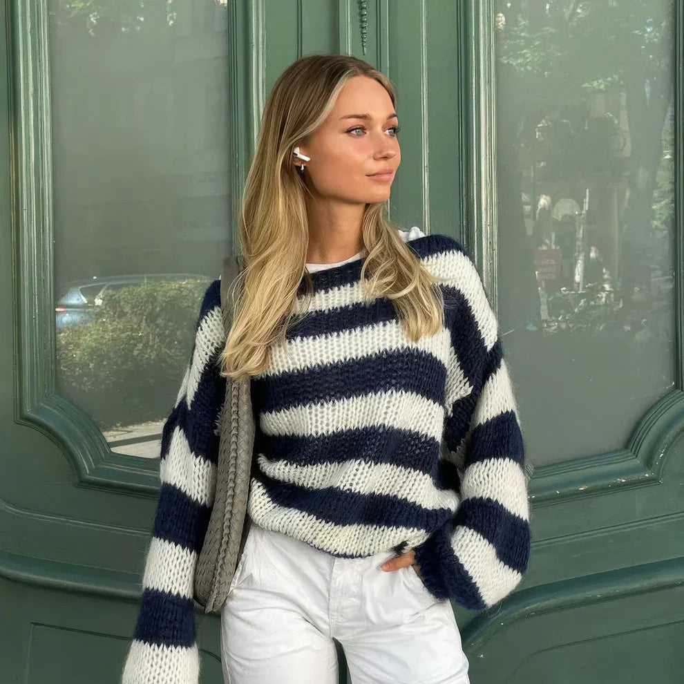 Kyla | Women’s Modern Casual Striped Chunky Sweater
