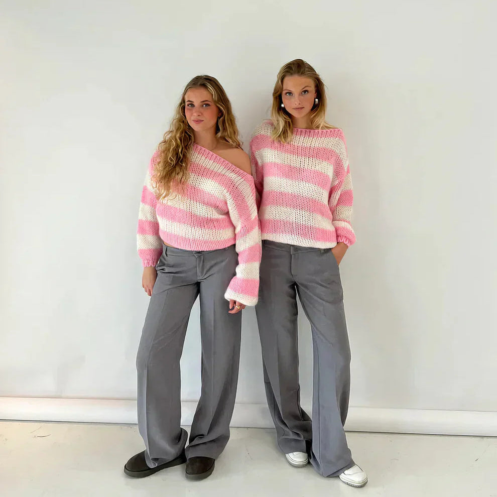 Kyla | Women’s Modern Casual Striped Chunky Sweater