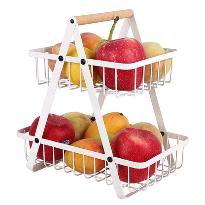 HarvestRise 3-Tier Fruit Stand | Space-Saving Metal Basket for Fresh Counter Style