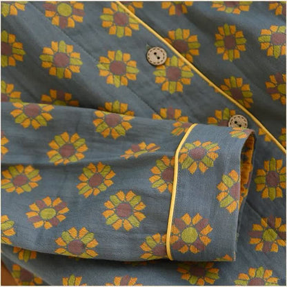 SolBloom Unisex Pajama Set | Breezy Cotton Comfort with Cheerful Sunflower Charm