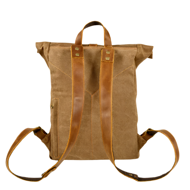 Zion | Vintage Waxed Canvas Travel Backpack with Laptop Compartment-6